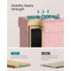 imageSONGMICS Storage Ottoman Bench Folding Storage Chest 15 x 30 x 152 Inches Foot Rest Stool 20 Gal 77 L Velvet Surface for Bedroom Entryway Living Room Cappuccino Beige ULSF0517W02Jelly Pink