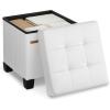 imageSONGMICS Storage Ottoman Storage Bench with Legs15 x 43 x 157 Inches Ottoman Bench 30 Gal 112 L Synthetic Leather for Living Room Entryway Coffee Brown ULSF0514K03Cloud White