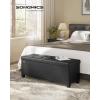 imageSONGMICS Storage Ottoman Storage Bench with Legs15 x 43 x 157 Inches Ottoman Bench 30 Gal 112 L Synthetic Leather for Living Room Entryway Coffee Brown ULSF0514K03Ink Black
