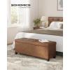 imageSONGMICS Storage Ottoman Storage Bench with Legs15 x 43 x 157 Inches Ottoman Bench 30 Gal 112 L Synthetic Leather for Living Room Entryway Coffee Brown ULSF0514K03Coffee Brown