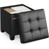 imageSONGMICS Storage Ottoman Storage Bench with Legs15 x 43 x 157 Inches Ottoman Bench 30 Gal 112 L Synthetic Leather for Living Room Entryway Coffee Brown ULSF0514K03Ink Black
