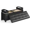 imageSONGMICS Storage Ottoman Storage Bench with Legs15 x 43 x 157 Inches Ottoman Bench 30 Gal 112 L Synthetic Leather for Living Room Entryway Coffee Brown ULSF0514K03Ink Black