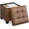 imageSONGMICS Storage Ottoman Storage Bench with Legs15 x 43 x 157 Inches Ottoman Bench 30 Gal 112 L Synthetic Leather for Living Room Entryway Coffee Brown ULSF0514K03Coffee Brown