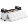 imageSONGMICS Storage Ottoman Storage Bench with Legs15 x 43 x 157 Inches Ottoman Bench 30 Gal 112 L Synthetic Leather for Living Room Entryway Coffee Brown ULSF0514K03Cloud White