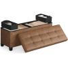 imageSONGMICS Storage Ottoman Storage Bench with Legs15 x 43 x 157 Inches Ottoman Bench 30 Gal 112 L Synthetic Leather for Living Room Entryway Coffee Brown ULSF0514K03Coffee Brown