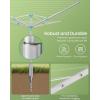 imageSONGMICS Umbrella Drying Rack Retractable Outdoor Drying Rack Height Adjustable 164 ft Long Clothesline Holds 5 Laundry Loads for Garden with Ground Spike Cover Silver and Green ULLR301E01713D x 713W x 524764H