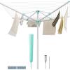 imageSONGMICS Umbrella Drying Rack Retractable Outdoor Drying Rack Height Adjustable 164 ft Long Clothesline Holds 5 Laundry Loads for Garden with Ground Spike Cover Silver and Green ULLR301E01713D x 713W x 524764H