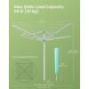 imageSONGMICS Umbrella Drying Rack Retractable Outdoor Drying Rack Height Adjustable 164 ft Long Clothesline Holds 5 Laundry Loads for Garden with Ground Spike Cover Silver and Green ULLR301E01713D x 713W x 524764H