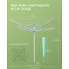 imageSONGMICS Umbrella Drying Rack Retractable Outdoor Drying Rack Height Adjustable 164 ft Long Clothesline Holds 5 Laundry Loads for Garden with Ground Spike Cover Silver and Green ULLR301E01669D x 669W x 47672H