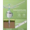 imageSONGMICS Umbrella Drying Rack Retractable Outdoor Drying Rack Height Adjustable 164 ft Long Clothesline Holds 5 Laundry Loads for Garden with Ground Spike Cover Silver and Green ULLR301E01669D x 669W x 47672H