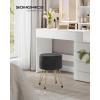 imageSONGMICS Vanity Stool Chair Small Ottoman Stool with Storage Vanity Chair 154 Dia x 174 Inches 4 Metal Legs for Makeup Room for Living Room Bedroom Cream White ULOM002W01Ink Black
