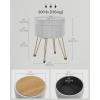 imageSONGMICS Vanity Stool Chair Small Ottoman Stool with Storage Vanity Chair 154 Dia x 174 Inches 4 Metal Legs for Makeup Room for Living Room Bedroom Cream White ULOM002W01Dove Gray