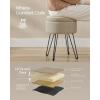 imageSONGMICS Vanity Stool Chair Small Ottoman Stool with Storage Vanity Chair 154 Dia x 174 Inches 4 Metal Legs for Makeup Room for Living Room Bedroom Cream White ULOM002W01Camel Brown