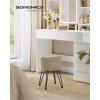 imageSONGMICS Vanity Stool Chair Small Ottoman Stool with Storage Vanity Chair 154 Dia x 174 Inches 4 Metal Legs for Makeup Room for Living Room Bedroom Cream White ULOM002W01Camel Brown