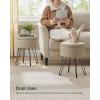 imageSONGMICS Vanity Stool Chair Small Ottoman Stool with Storage Vanity Chair 154 Dia x 174 Inches 4 Metal Legs for Makeup Room for Living Room Bedroom Cream White ULOM002W01Camel Brown