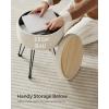 imageSONGMICS Vanity Stool Chair Small Ottoman Stool with Storage Vanity Chair 154 Dia x 174 Inches 4 Metal Legs for Makeup Room for Living Room Bedroom Cream White ULOM002W01Cream White