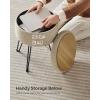 imageSONGMICS Vanity Stool Chair Small Ottoman Stool with Storage Vanity Chair 154 Dia x 174 Inches 4 Metal Legs for Makeup Room for Living Room Bedroom Cream White ULOM002W01Camel Brown