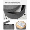 imageSONGMICS Vanity Stool Chair Small Ottoman Stool with Storage Vanity Chair 154 Dia x 174 Inches 4 Metal Legs for Makeup Room for Living Room Bedroom Cream White ULOM002W01Slate Gray