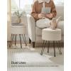 imageSONGMICS Vanity Stool Chair Small Ottoman Stool with Storage Vanity Chair 154 Dia x 174 Inches 4 Metal Legs for Makeup Room for Living Room Bedroom Cream White ULOM002W01Cream White