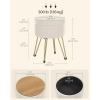 imageSONGMICS Vanity Stool Chair Small Ottoman Stool with Storage Vanity Chair 154 Dia x 174 Inches 4 Metal Legs for Makeup Room for Living Room Bedroom Cream White ULOM002W01Cream White