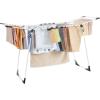 imageSONGMICS Clothes Drying Rack Foldable Gullwing Laundry Drying Rack SpaceSaving 222 x 681 x 38 Inches Sock Clips Metal Structure for Clothes Towels Linens Indoor Outdoor White ULLR518W01White