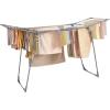 imageSONGMICS Clothes Drying Rack Foldable Gullwing Laundry Drying Rack SpaceSaving 222 x 681 x 38 Inches Sock Clips Metal Structure for Clothes Towels Linens Indoor Outdoor White ULLR518W01Gray