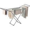 imageSONGMICS Clothes Drying Rack Metal Laundry Drying Rack Foldable SpaceSaving FreeStanding Airer with 2 Gullwings Indoor Outdoor Use Bed Linen Clothing Gray ULLR540G01Gray