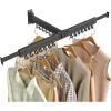 imageSONGMICS Clothes Drying Rack WallMounted Laundry Drying Rack Extendable Foldable Arms with 21 Swivel Sliding Hooks SpaceSaving for Laundry Room Bathroom Cloud White ULLR807W01Ink Black