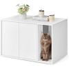 imageSONGMICS HOME Superfast Toolless Assembly Cat Litter Box Enclosure Cat House for Large Cats PushtoOpen Doors Display Side Table Coffee Table Minimalist Modern Snow White UPCL013W01