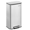 imageSONGMICS Kitchen Trash Can 8Gallon 30 L Garbage Can with Lid Stainless Steel Soft Close and Stays Open Inner Bucket Wide NonSlip Pedal Metallic Silver ULTB546E01Metallic Silver
