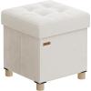 imageSONGMICS Storage Ottoman Bench Folding Storage Chest 15 x 30 x 152 Inches Foot Rest Stool 20 Gal 77 L Velvet Surface for Bedroom Entryway Living Room Cappuccino Beige ULSF0517W02Cappuccino Beige