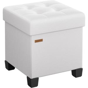 imageSONGMICS Storage Ottoman Storage Bench with Legs15 x 43 x 157 Inches Ottoman Bench 30 Gal 112 L Synthetic Leather for Living Room Entryway Coffee Brown ULSF0514K03Cloud White