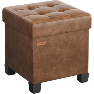 imageSONGMICS Storage Ottoman Storage Bench with Legs15 x 43 x 157 Inches Ottoman Bench 30 Gal 112 L Synthetic Leather for Living Room Entryway Coffee Brown ULSF0514K03Coffee Brown