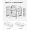 imageSONGMICS 2Tier Pull Out Cabinet Organizers Under Sink Organizer Bathroom Organizer and Storage Sliding Basket Drawers Stackable for Kitchen Bathroom Ink Black UKCS017B01Metallic Silver