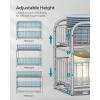 imageSONGMICS 2Tier Pull Out Cabinet Organizers Under Sink Organizer Bathroom Organizer and Storage Sliding Basket Drawers Stackable for Kitchen Bathroom Ink Black UKCS017B01Metallic Silver