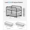 imageSONGMICS 2Tier Pull Out Cabinet Organizers Under Sink Organizer Bathroom Organizer and Storage Sliding Basket Drawers Stackable for Kitchen Bathroom Ink Black UKCS017B01Ink Black