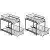 imageSONGMICS 2Tier Pull Out Cabinet Organizers Under Sink Organizer Bathroom Organizer and Storage Sliding Basket Drawers Stackable for Kitchen Bathroom Ink Black UKCS017B01Ink Black