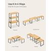 imageSONGMICS Cabinet Organizer Shelf Set of 3 Kitchen Counter Shelves Kitchen Storage Spice Rack Stackable Expandable Ink Black and Natural Beige UKCS014B01Ink Black  Natural Beige