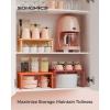 imageSONGMICS Cabinet Organizer Shelf Set of 3 Kitchen Counter Shelves Kitchen Storage Spice Rack Stackable Expandable Ink Black and Natural Beige UKCS014B01Pumpkin Orange