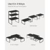 imageSONGMICS Cabinet Organizer Shelf Set of 3 Kitchen Counter Shelves Kitchen Storage Spice Rack Stackable Expandable Ink Black and Natural Beige UKCS014B01Anthracite Gray  Matte Black