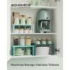imageSONGMICS Cabinet Organizer Shelf Set of 3 Kitchen Counter Shelves Kitchen Storage Spice Rack Stackable Expandable Ink Black and Natural Beige UKCS014B01Ivy Green