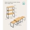 imageSONGMICS Cabinet Organizer Shelf Set of 3 Kitchen Counter Shelves Kitchen Storage Spice Rack Stackable Expandable Ink Black and Natural Beige UKCS014B01Ink Black  Natural Beige