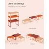 imageSONGMICS Cabinet Organizer Shelf Set of 3 Kitchen Counter Shelves Kitchen Storage Spice Rack Stackable Expandable Ink Black and Natural Beige UKCS014B01Pumpkin Orange