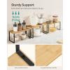 imageSONGMICS Cabinet Organizer Shelf Set of 3 Kitchen Counter Shelves Kitchen Storage Spice Rack Stackable Expandable Ink Black and Natural Beige UKCS014B01Ink Black  Natural Beige