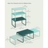 imageSONGMICS Cabinet Organizer Shelf Set of 3 Kitchen Counter Shelves Kitchen Storage Spice Rack Stackable Expandable Ink Black and Natural Beige UKCS014B01Ivy Green