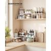 imageSONGMICS Cabinet Organizer Shelf Set of 3 Kitchen Counter Shelves Kitchen Storage Spice Rack Stackable Expandable Ink Black and Natural Beige UKCS014B01Snow White  Matte White