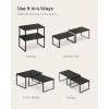 imageSONGMICS Cabinet Organizer Shelf Set of 4 Kitchen Counter Shelves Kitchen Storage Spice Rack Stackable Expandable Metal and Engineered Wood Ink Black and Natural Beige UKCS10NBInk Black  Ebony Black