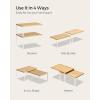 imageSONGMICS Cabinet Organizer Shelf Set of 4 Kitchen Counter Shelves Kitchen Storage Spice Rack Stackable Expandable Metal and Engineered Wood Ink Black and Natural Beige UKCS10NBCloud White  Natural Beige