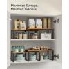 imageSONGMICS Cabinet Organizer Shelf Set of 4 Kitchen Counter Shelves Kitchen Storage Spice Rack Stackable Expandable Metal and Engineered Wood Ink Black and Natural Beige UKCS10NBInk Black  Rustic Brown