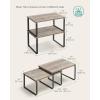 imageSONGMICS Cabinet Organizer Shelf Set of 4 Kitchen Counter Shelves Kitchen Storage Spice Rack Stackable Expandable Metal and Engineered Wood Ink Black and Natural Beige UKCS10NBInk Black  Heather Greige